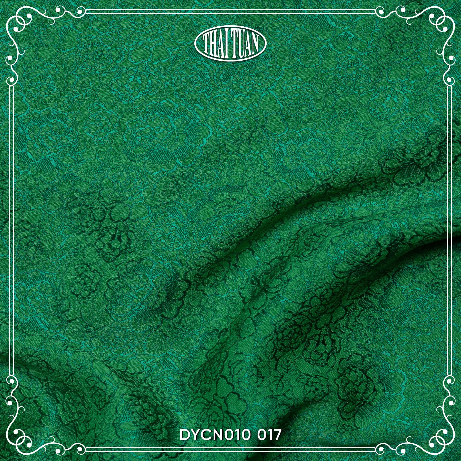 DYCN010-017 Gấm Duyên Hoa Màu Màu Xanh Khổ 1m15 x 2m5