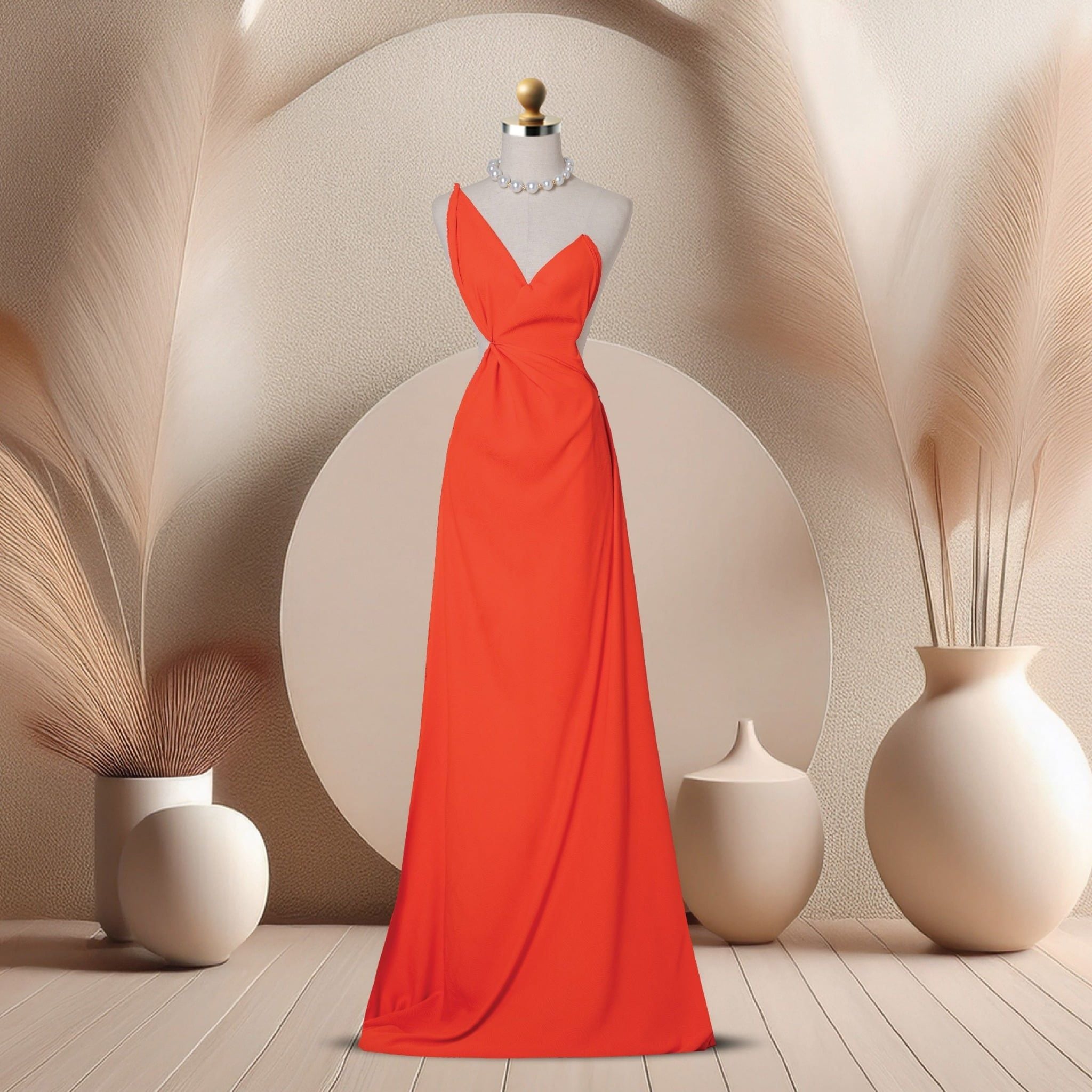 Vải Gấm Thảo Mộc Co Giãn Màu Cam Cháy Khổ 1m15 x 2m5 DYDN010241