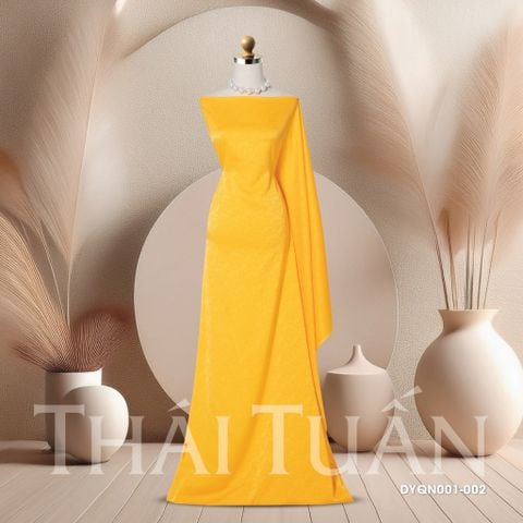 DYQN001002 Vải Gấm Cát Vân Họa Tiết Màu Vàng Khổ 1m15 x 2m5