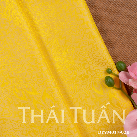 DYVM017-02B Vải Tơ Tằm Phượng Hoàng Màu Vàng
