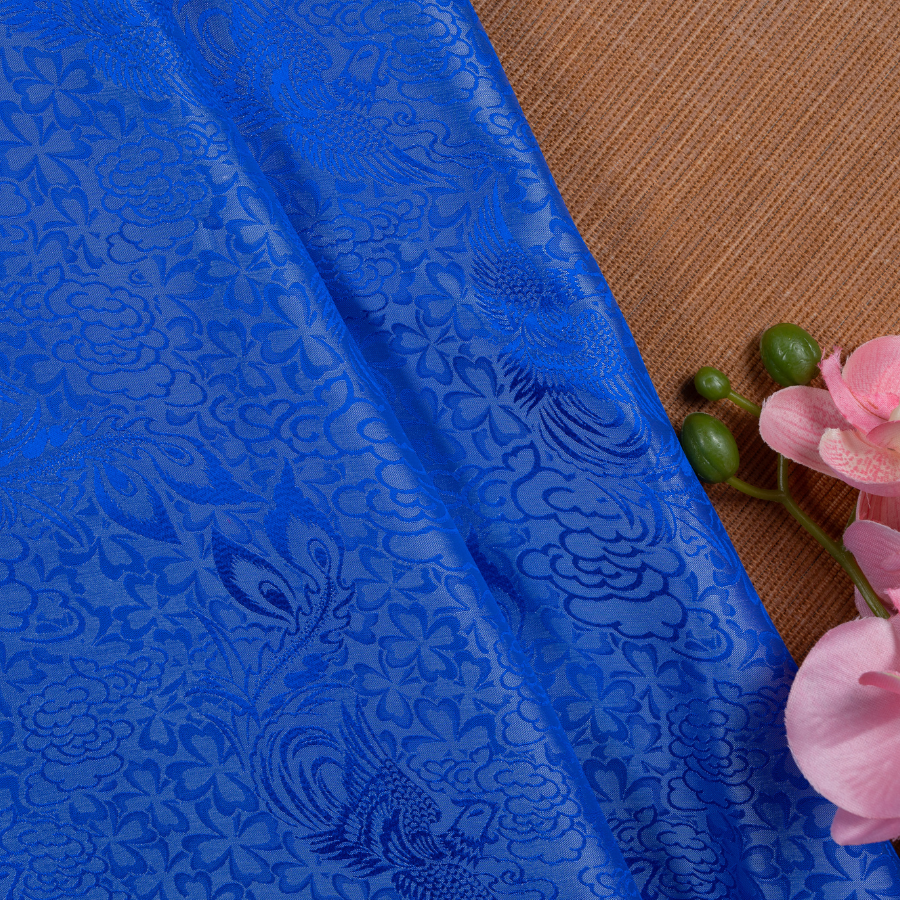 DYVM017-36B Vải Tơ Tằm Phượng Hoàng Màu Xanh