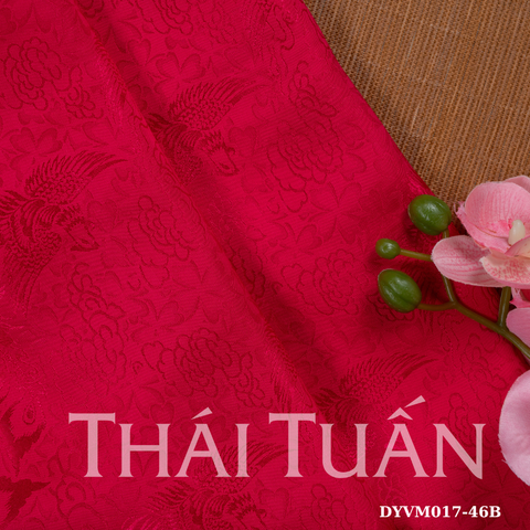 DYVM017-46B Vải Tơ Tằm Phượng Hoàng Màu Đỏ