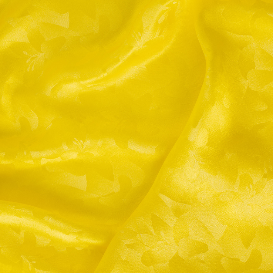Vải Tơ Tằm Tulip Co Giãn Màu Vàng Khổ 1m15 x 2m5 DYVN02802D