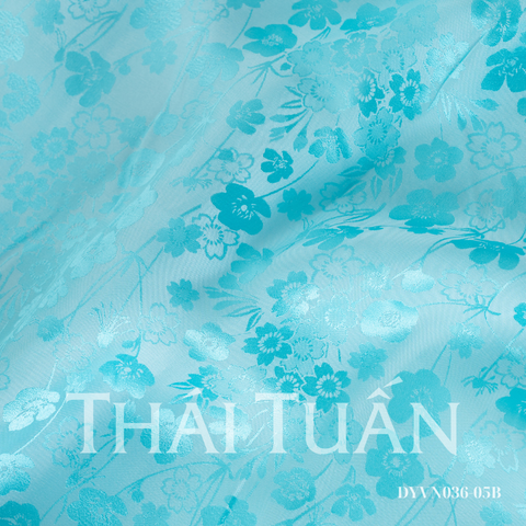 Vải Tơ Tằm Sakura Co Giãn Màu Xanh Khổ 1m15 x 2m5 DYVN03605B