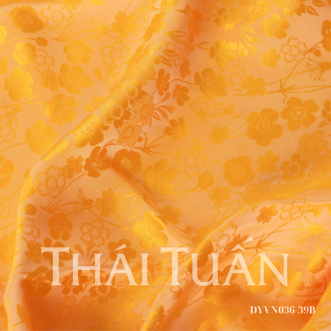 Vải Tơ Tằm Sakura Co Giãn Màu Vàng Khổ 1m15 x 2m5 DYVN03639B