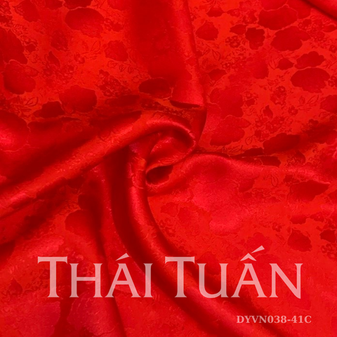 DYVN038-41C Vải Tơ Tằm Thiên Nhiên Co Giãn Màu Đỏ Khổ 1m15 x 2m5