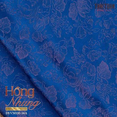 Vải Tơ Tằm Hồng Nhung Co Giãn Màu Xanh Khổ 1m15 x 2m5 DYVN03856A