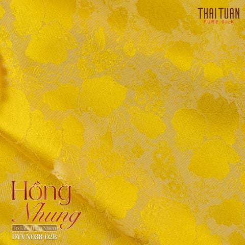 Vải Tơ Tằm Hồng Nhung Co Giãn Màu Vàng Khổ 1m15 x 2m5 DYVN03802B