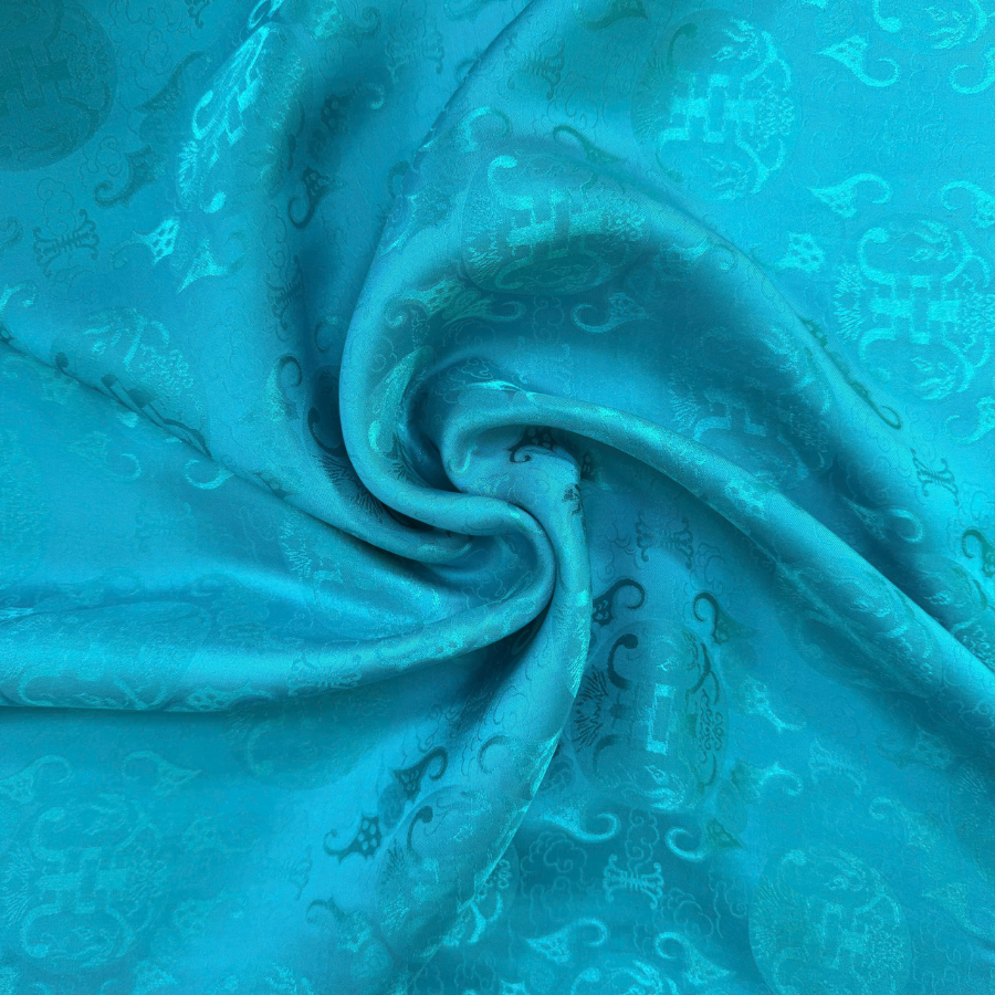 Vải Tơ Tằm Màu Vàng Họa Tiết Khổ 1m15 x 2m5 DYVN05242C