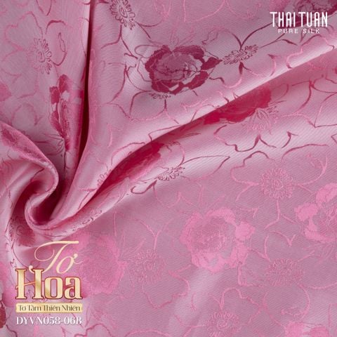 Vải Tơ Tằm Tơ Hoa Co Giãn Màu Hồng Khổ 1m15 x 2m5 DYVN05806B