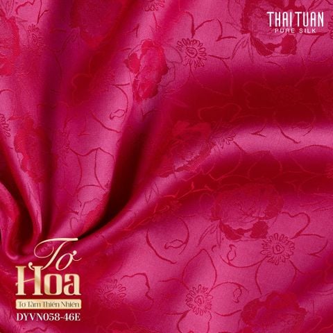 Vải Tơ Tằm Tơ Hoa Co Giãn Màu Hồng Khổ 1m15 x 2m5 DYVN05846E