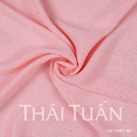 EBAN003-407 Vải Gấm Hoa Co Giãn Màu Hồng Đào 1m15 x 2m5