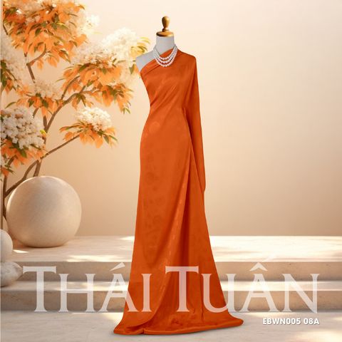 EBWN00508A Vải Tơ Tằm Lộc Thọ Màu Cam Khổ 1m15 x 2m5