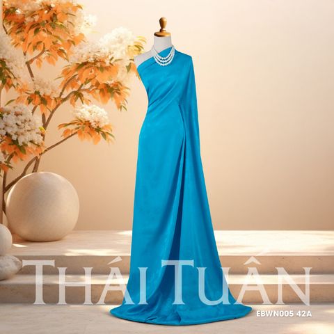 EBWN00542A Vải Tơ Tằm Lộc Thọ Màu Xanh Khổ 1m15 x 2m5