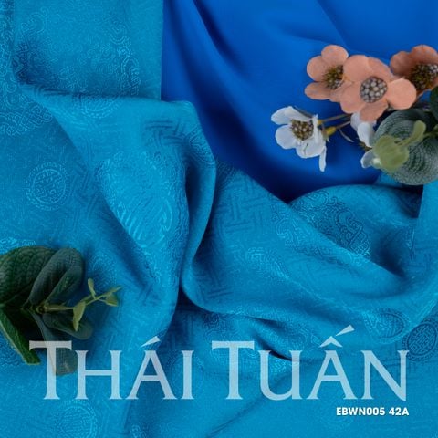 EBWN00542A Vải Tơ Tằm Lộc Thọ Màu Xanh Khổ 1m15 x 2m5