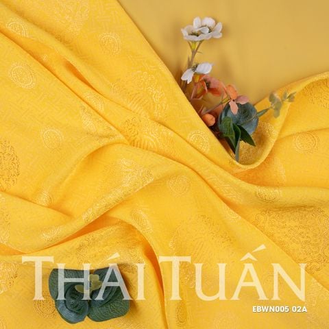 EBWN00502A Vải Tơ Tằm Lộc Thọ Màu Vàng Khổ 1m15 x 2m5