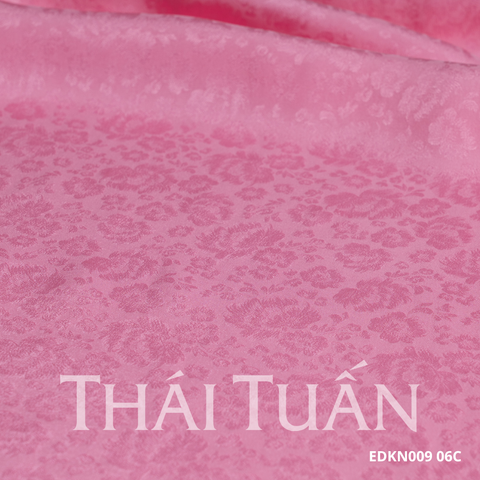 Vải Tơ Tằm Hoa Lá Màu Hồng Baby Sang Trọng 1m15x2m5 EDKN00906C