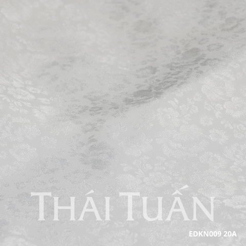 Vải Tơ Tằm Hoa Lá Màu Trắng Sang Trọng 1m15x2m5 EDKN00920A