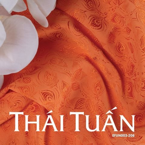 Vải Gấm Hoa Co Giãn Màu Cam Khổ 1m15 x 2m5 EFUN003208