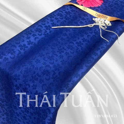 EIBN004-053 Vải Gấm Hoa Diamond Màu Xanh Đậm Khổ 1m15 x 2m5
