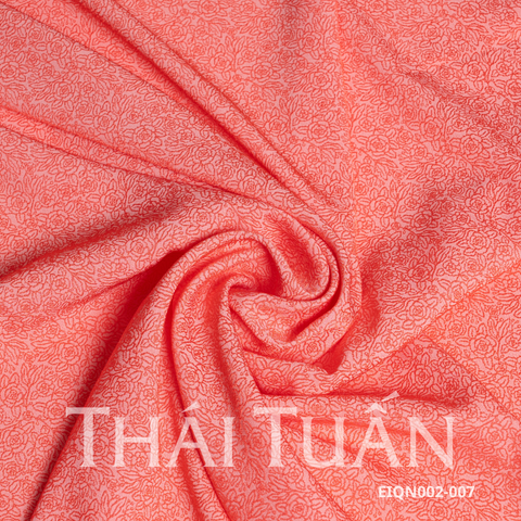 Vải Gấm Hoa Màu Hồng Cam Khổ 1m15 x 2m5 EIQN002007