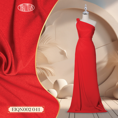 Vải Gấm Hoa Màu Đỏ Khổ 1m15 x 2m5 EIQN002041