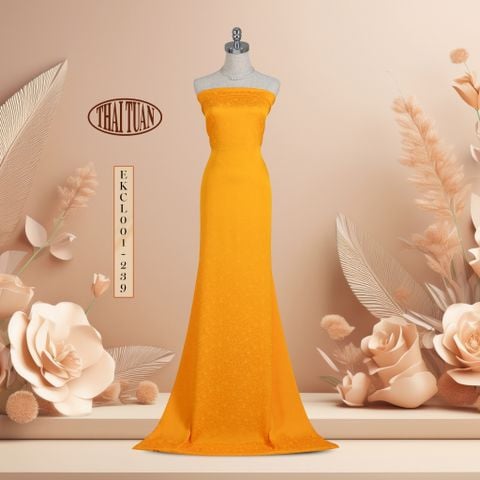 Vải Gấm Họa Tiết Hoa Màu Vàng Khổ 1m5 x 2m EKCL001239