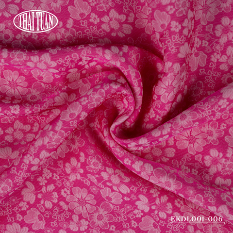 Vải Gấm Màu Hồng Họa Tiết Hoa Khổ 1m5 x 2m EKDL001006