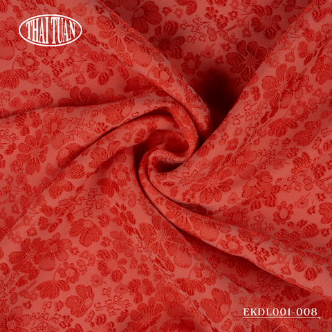 EKDL001-008 Vải Gấm Hoa Co Giãn Màu Cam Đậm Khổ 1m5 x 2m