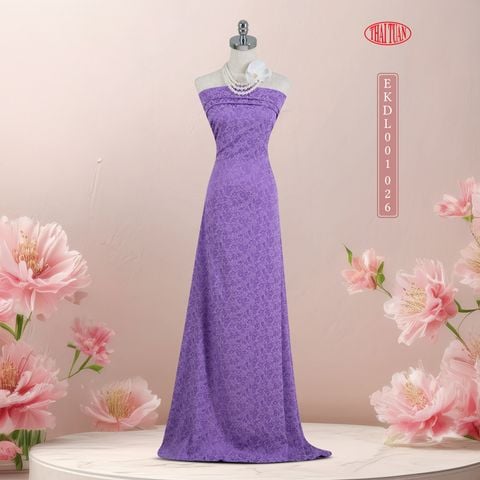 Vải Gấm Màu Tím Họa Tiết Hoa Khổ 1m5 x 2m EKDL001026