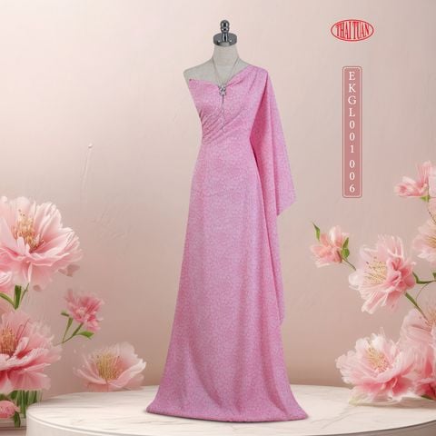 EKGL001-006 Vải Gấm Màu Hồng Hoạ Tiết Hoa Hồng 1m5 x 2m5