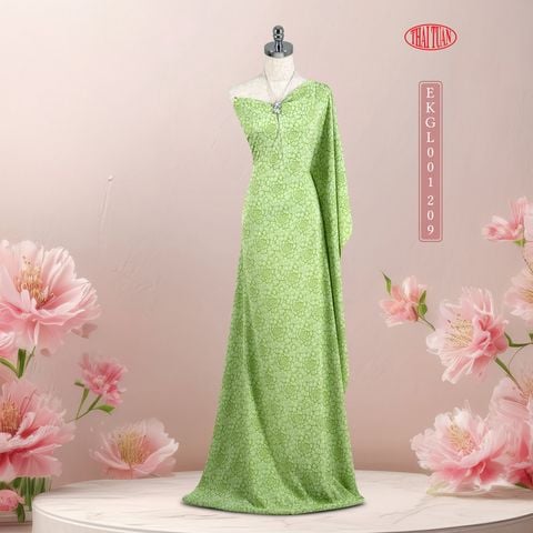 EKGL001-209 Vải Gấm Màu Xanh Hoạ Tiết Hoa Hồng 1m5 x 2m5