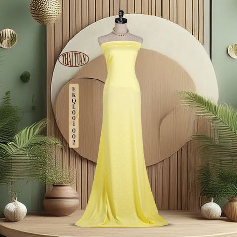 EKQL001-002 Vải Gấm Hồ Điệp Co Giãn Màu Vàng Khổ 1m5 x 2m