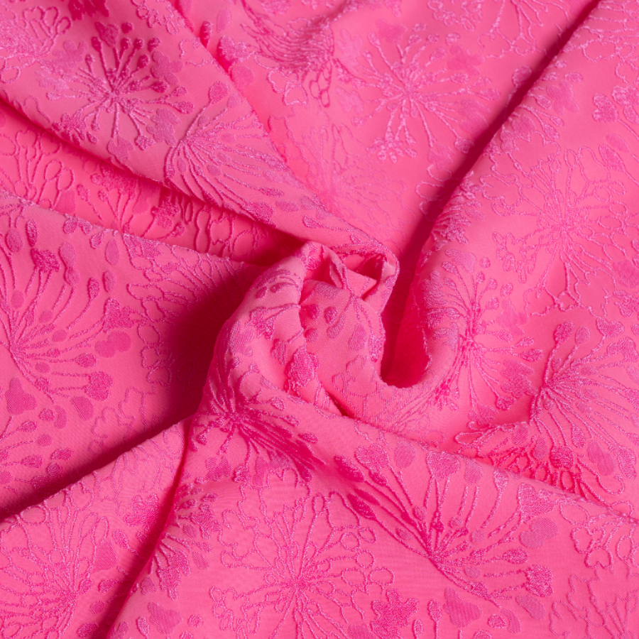 Vải Gấm Nhung Hoa Màu Hồng Khổ 1m5 x 2m EKUL001006