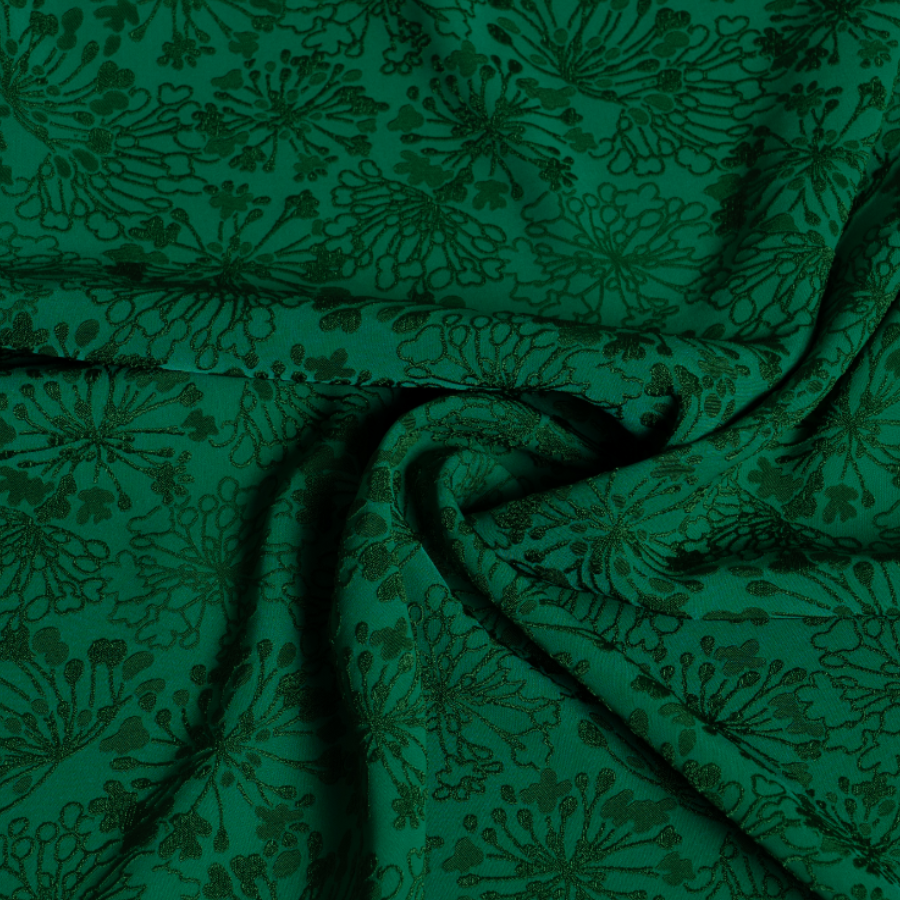 Vải Gấm Nhung Hoa Màu Xanh Lá Khổ 1m5 x 2m EKUL001024