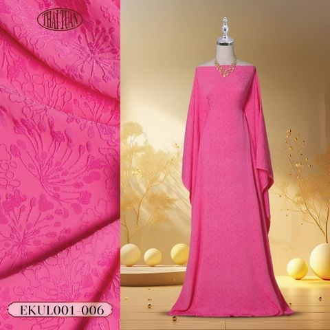 Vải Gấm Nhung Hoa Màu Hồng Khổ 1m5 x 2m EKUL001006