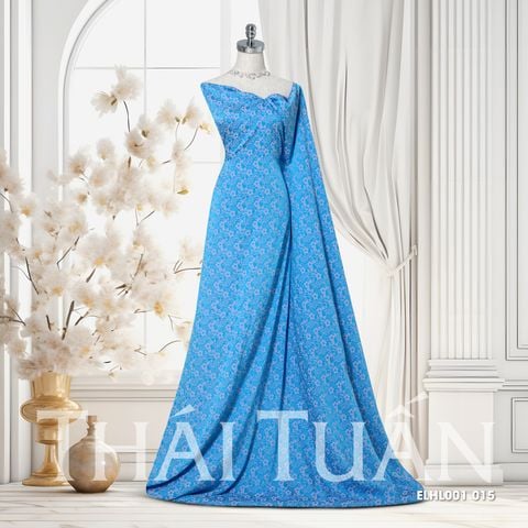 Vải Gấm Co Giãn Màu Xanh Khổ 1m15 x 2m ELHL001015