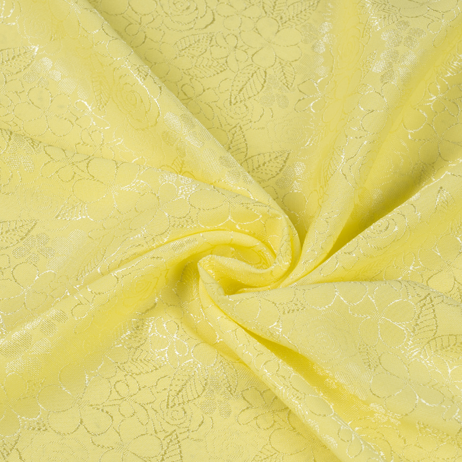 ELJL001-002 Vải Gấm Hoa Co Giãn Màu Vàng 1m5 x 2m
