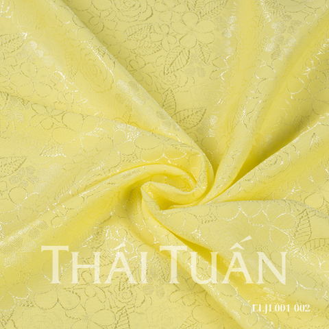 ELJL001-002 Vải Gấm Hoa Co Giãn Màu Vàng 1m5 x 2m