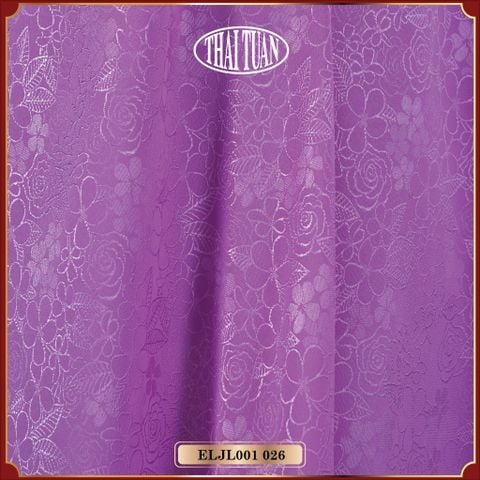 ELJL001-026 Vải Gấm Tùy Hoa Màu Tím 1m5 x 2m