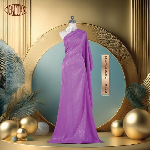 ELJL001-026 Vải Gấm Tùy Hoa Màu Tím 1m5 x 2m