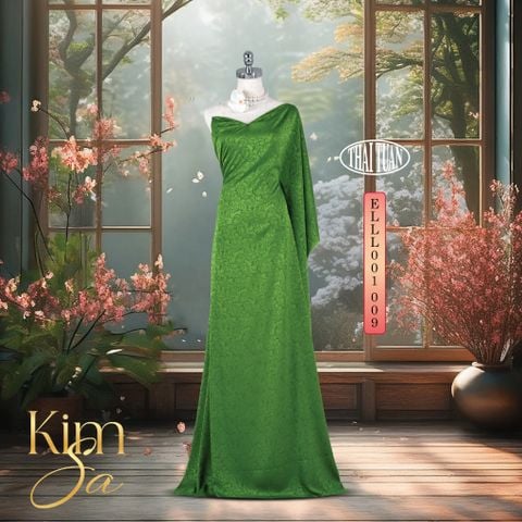 Vải Gấm Kim Sa Màu Xanh Lá 1m5 x 2m ELLL001009