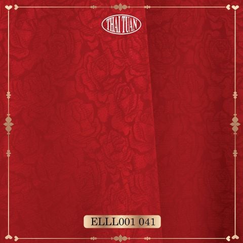 ELLL001-041 Vải Gấm Kim Sa Màu Đỏ Tươi 1m5 x 2m