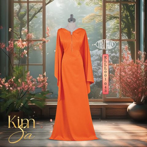 Vải Gấm Kim Sa Màu Cam 1m5 x 2m ELLL001043