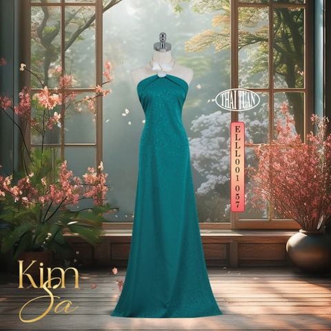 ELLL001-057 Vải Gấm Kim Sa Màu Xanh 1m5 x 2m