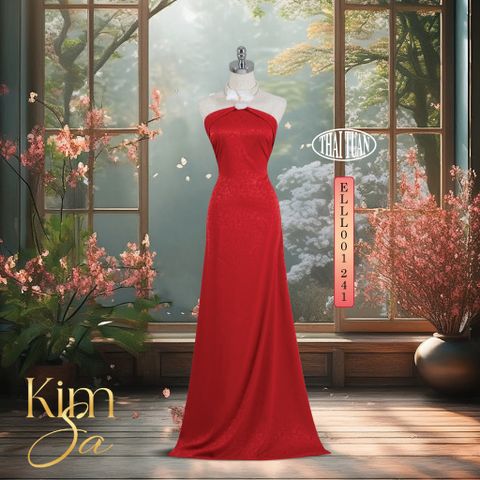 ELLL001-241 Vải Gấm Kim Sa Màu Đỏ 1m5 x 2m