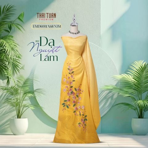 Vải Cao Cấp Dạ Nguyệt Lam Kháng Khuẩn Đính Đá 1m5x2m3 EMD6001X68N3M