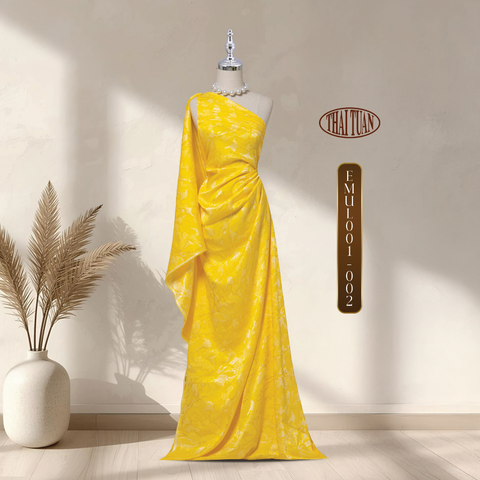 Vải Gấm Hoa Họa Tiết Đặc Biệt Màu Vàng 1m5x2m EMUL001002