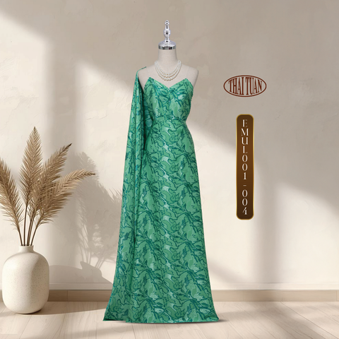 Vải Gấm Hoa Họa Tiết Đặc Biệt Màu Xanh Ngọc 1m5x2m EMUL001004