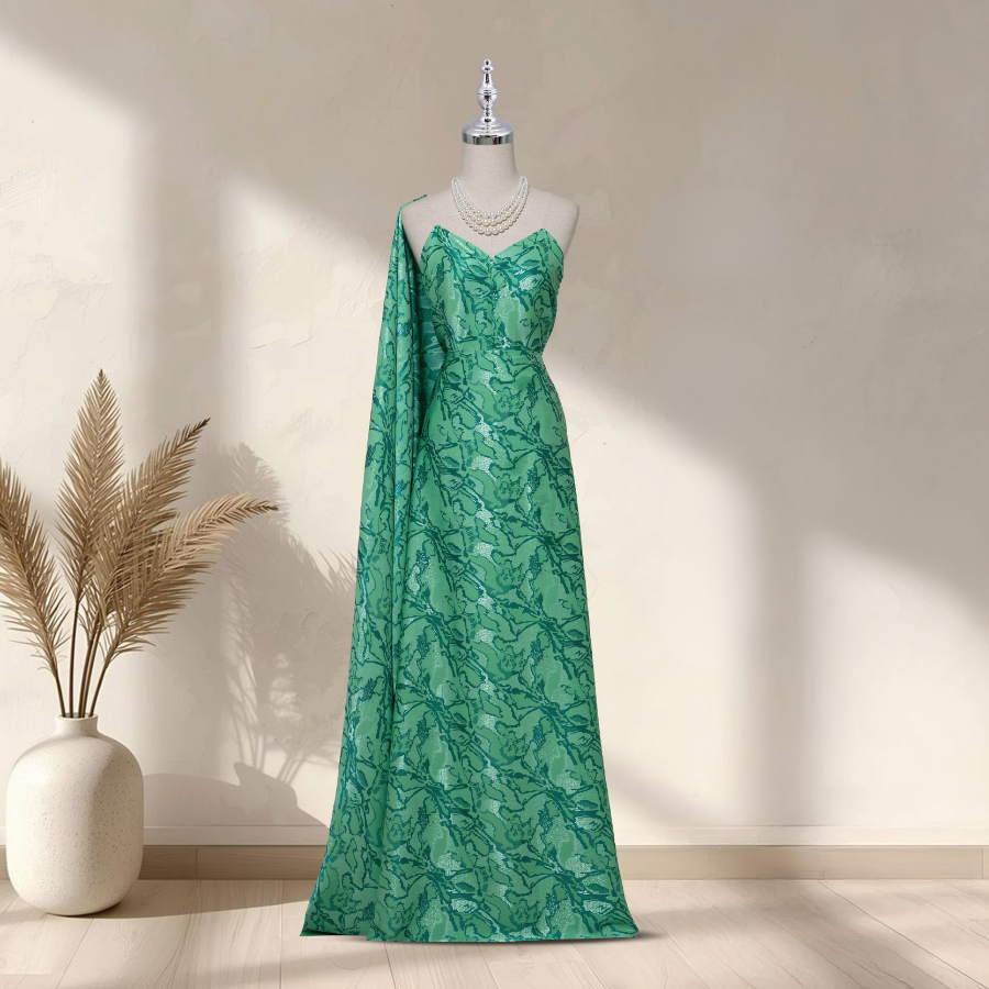 Vải Gấm Hoa Họa Tiết Đặc Biệt Màu Xanh Ngọc 1m5x2m EMUL001004